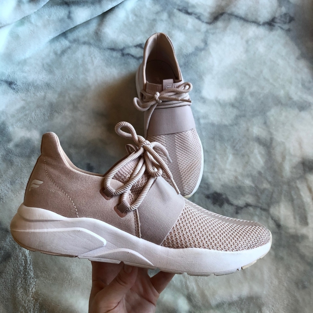 Zuma Studio Sneaker II Fabletics blush beige pink shoes size 8.5 womens suede